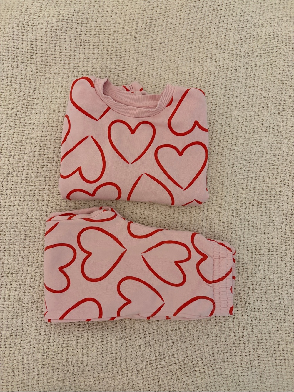 Joe fresh Kids Pink and Red Heart Pajama Set - Soft Cotton Sleepwear